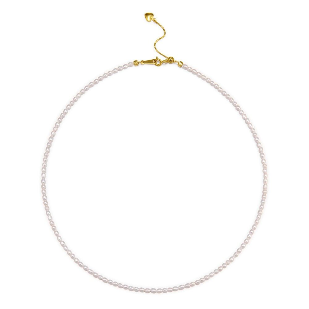 Pearls Necklace, Freshwater Tiny Small Rice Pearls Necklace for Women's Pearl